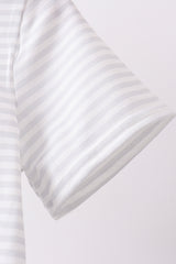 Navy bow applique stripe shorts set