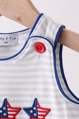 Navy bow applique stripe jonjon