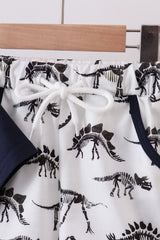 Navy dinosaur print shorts set