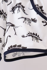 Navy dinosaur print shorts set