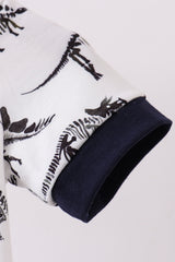 Navy dinosaur print bubble