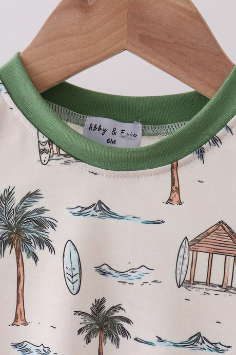 Green beach print bubble