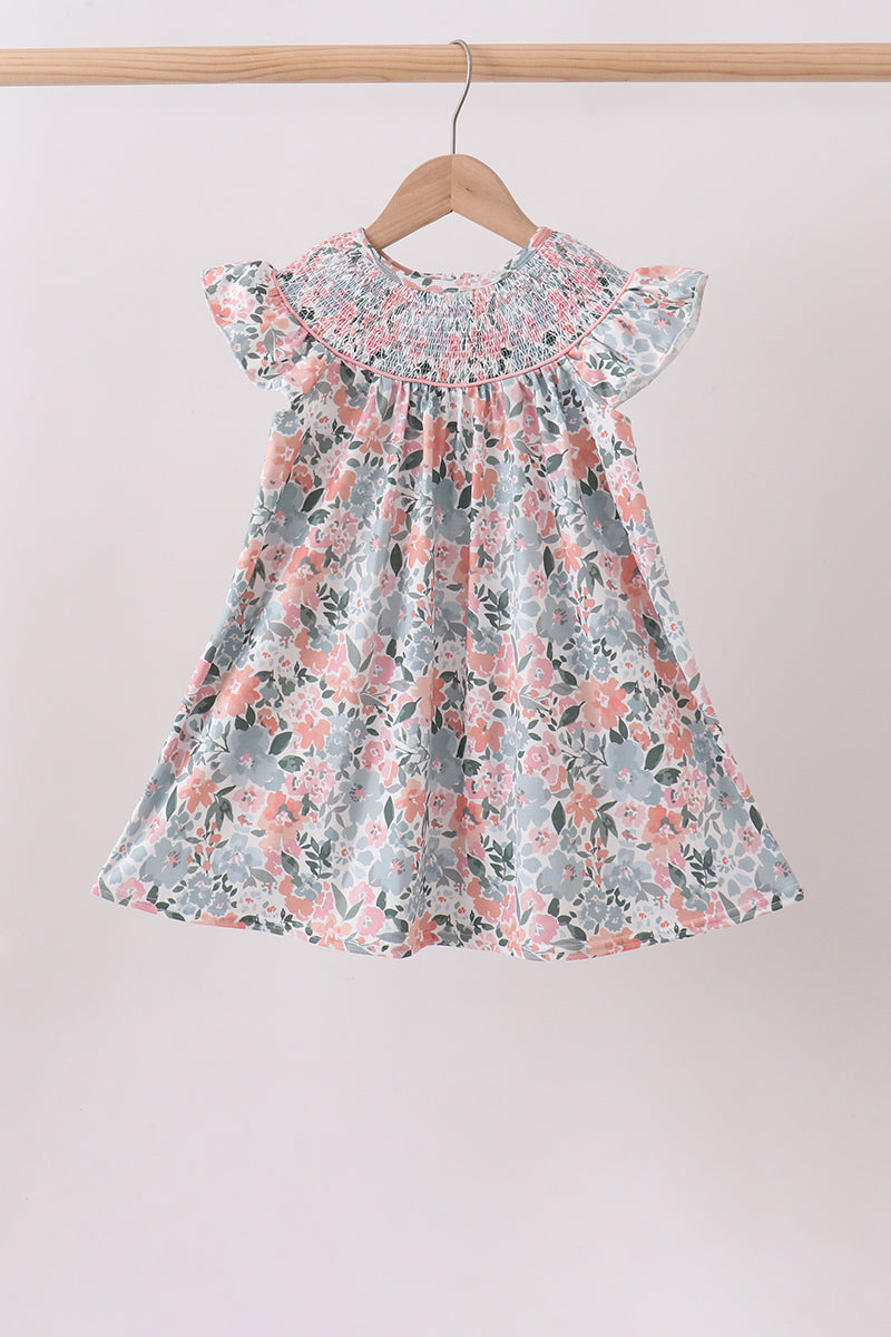 Pink Floral Smocked Knit dress Honeydew USA Pink Floral Smocked Knit dress Honeydew USA