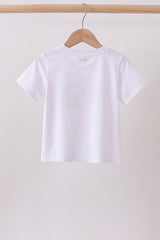 White Animal Embroidered Top