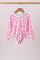 Pink Bow UPF rashguard
