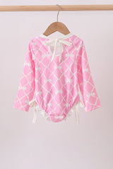 Pink Bow UPF rashguard