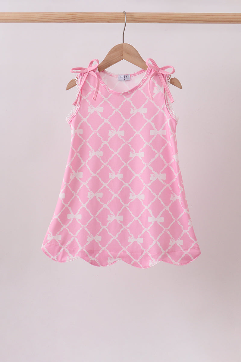 Pink Bow Knit Dress Honeydew USA Pink Bow Knit Dress Honeydew USA