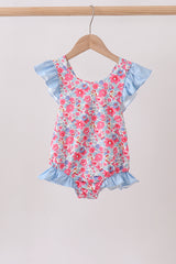 Pink Floral UPF Swim One-Piece