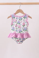 Purple Hydrangea UPF Swim One-Piece