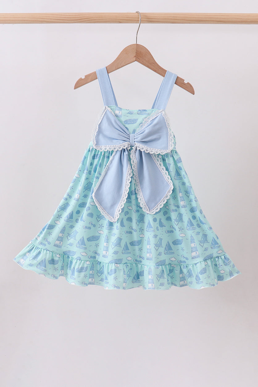 light blue evening dresses Bow Tie Shoulder Strap Maxi Dress – Fabjetsetter Fashion Boutique