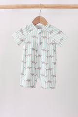 Green Stripe Shark UPF Swim One-Piece