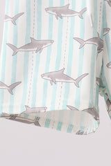 Green Stripe Shark UPF Swim Trunks