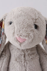 Grey floral plush bunny