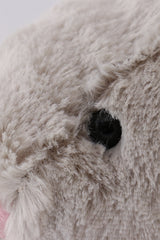 Grey floral plush bunny