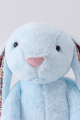 Blue floral plush bunny
