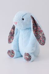 Blue floral plush bunny