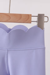 Violet Scalloped Yoga Active Leggings