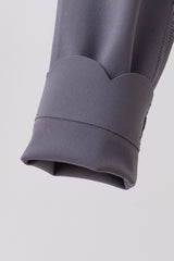 Gray Scalloped Yoga Active Leggings