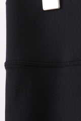 Black Scalloped Mom Yoga Active Leggings