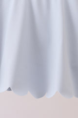 Blue Scalloped Yoga Skorts Set