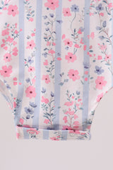 Pink Floral Bow Applique Bow Bubble