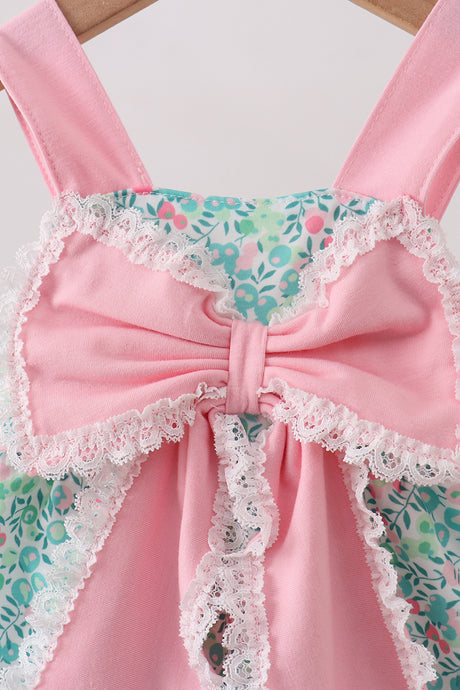 Pink Bow Floral Knit Bubble