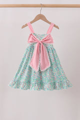 Pink Bow Floral Dress