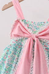 Pink Bow Floral Dress