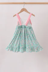 Pink Bow Floral Dress