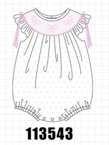 Pink Bow Smocked Swiss Dot Bubble