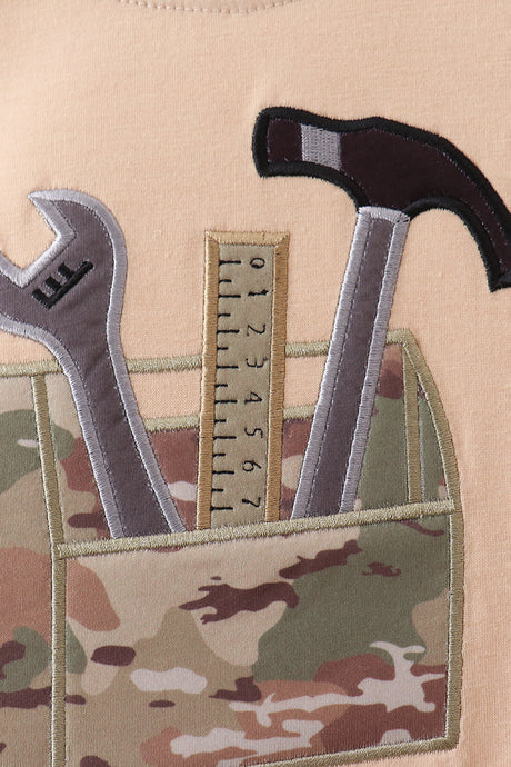 Khaki Toolbox Applique Bubble