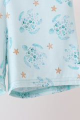 Blue Turtle Bamboo Pajama Set