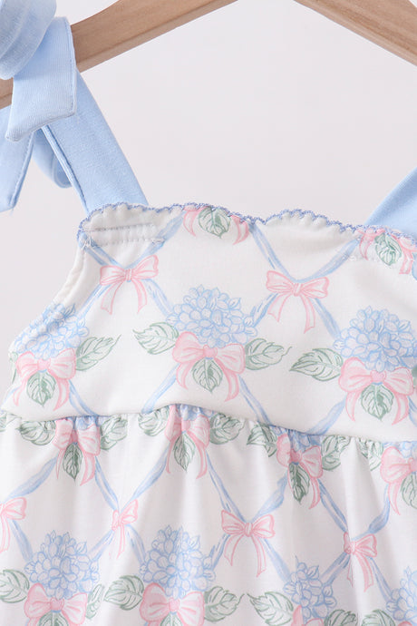 Blue Floral Knit Bubble