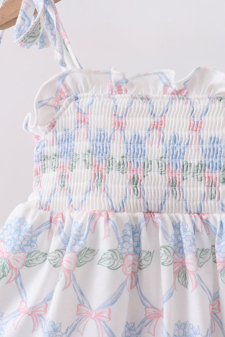 Blue Floral Knit Bloomer Set