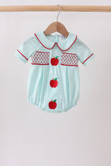 Blue Apple Smocked Bubble