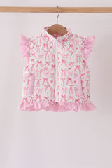 Pink bow ruffle vest