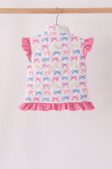Hot pink bow ruffle vest