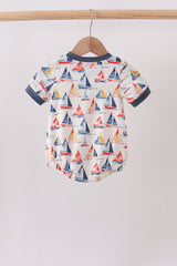 Blue Sailboat Smocked Bubble