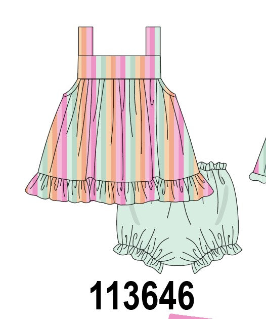 Rainbow Stripe Bloomer Set
