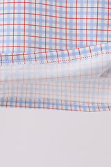 Blue Apple Embroidered Plaid Shorts Set