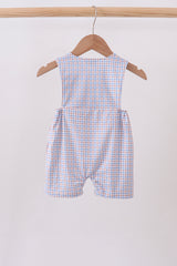 Blue Apple Embroidered Plaid Jon Jon