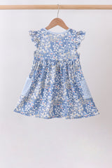 Blue Floral Print Dress