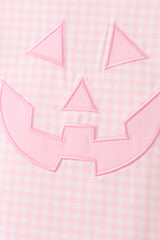 Pink Jack-O-Lantern  Applique Ruffle Shorts Set