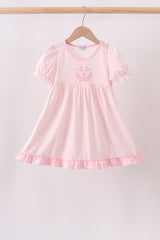 Pink Jack-O-Lantern  Applique Dress