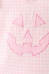 Pink Jack-O-Lantern  Applique Ruffle Bloomer Set
