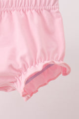 Pink Jack-O-Lantern  Applique Ruffle Bloomer Set
