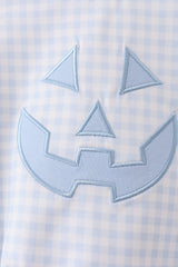 Blue Jack-O-Lantern  Applique Bubble