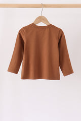 Brown Football French Knot Top