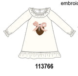 Cream Football French Knot Ruffle Dress