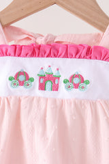 Pink Castle Embroidery Jacquard Bubble